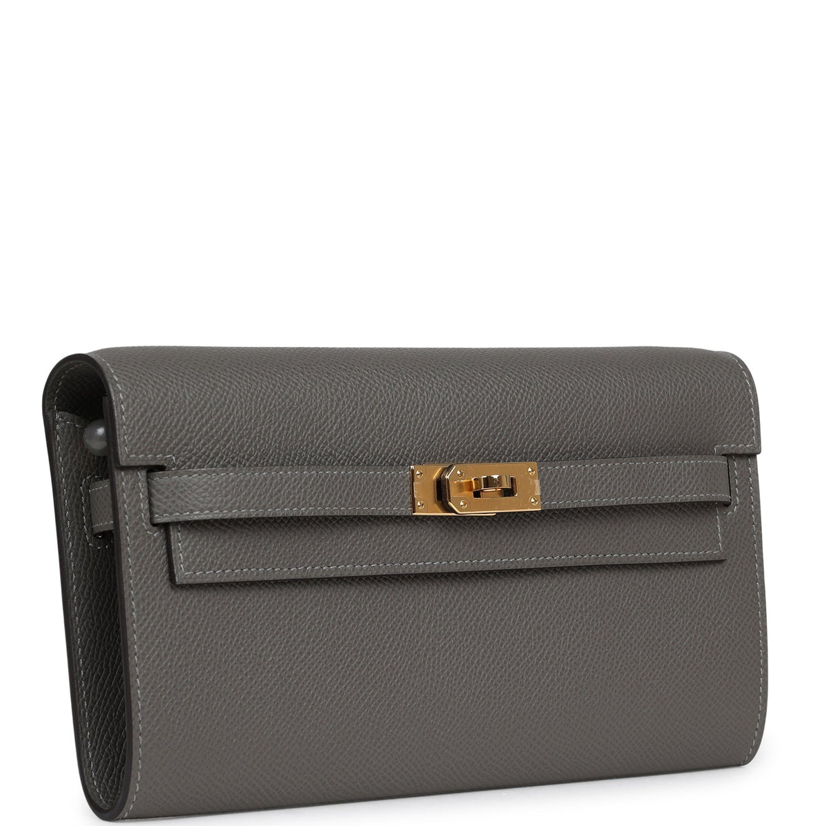 Hermes Kelly Wallet To Go Gris Meyer Epsom Gold Hardware