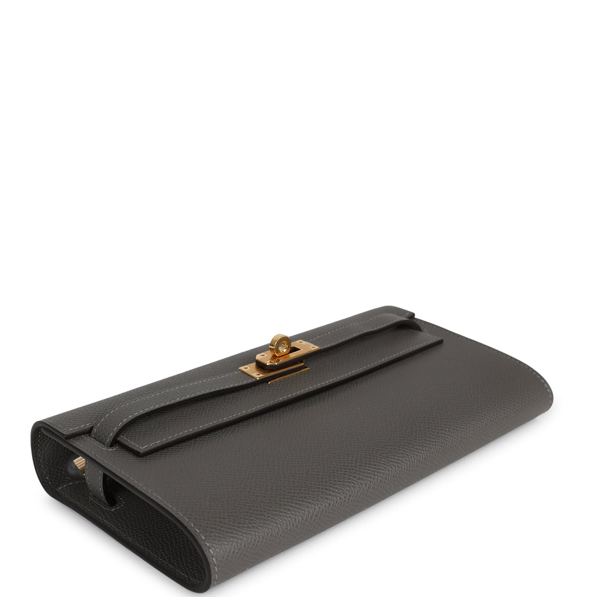 Hermes Kelly Wallet To Go Gris Meyer Epsom Gold Hardware