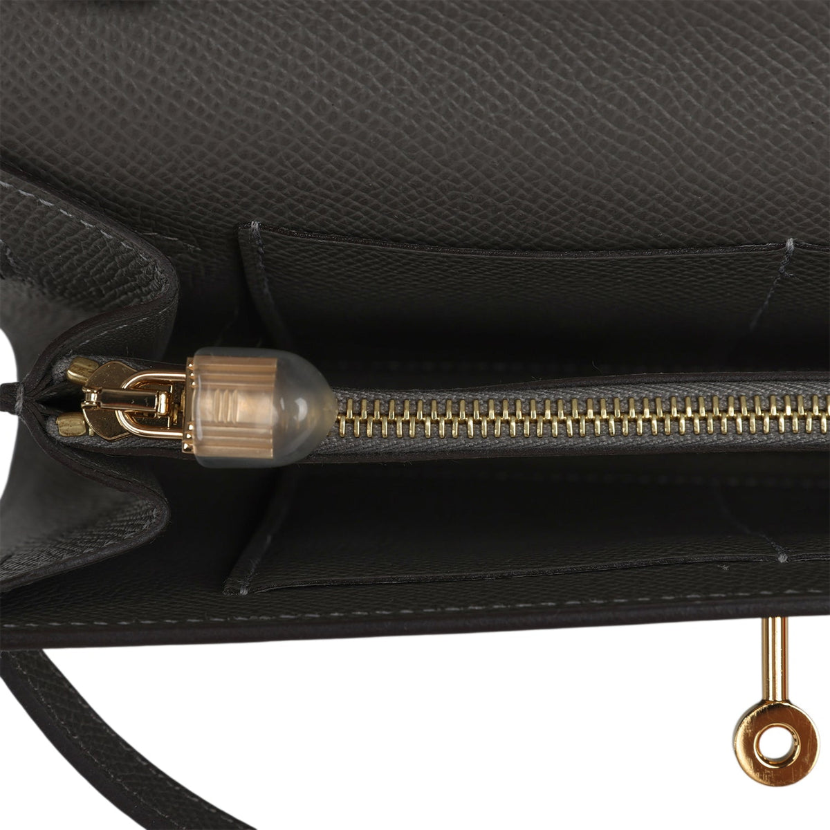 Hermes Kelly Wallet To Go Gris Meyer Epsom Gold Hardware