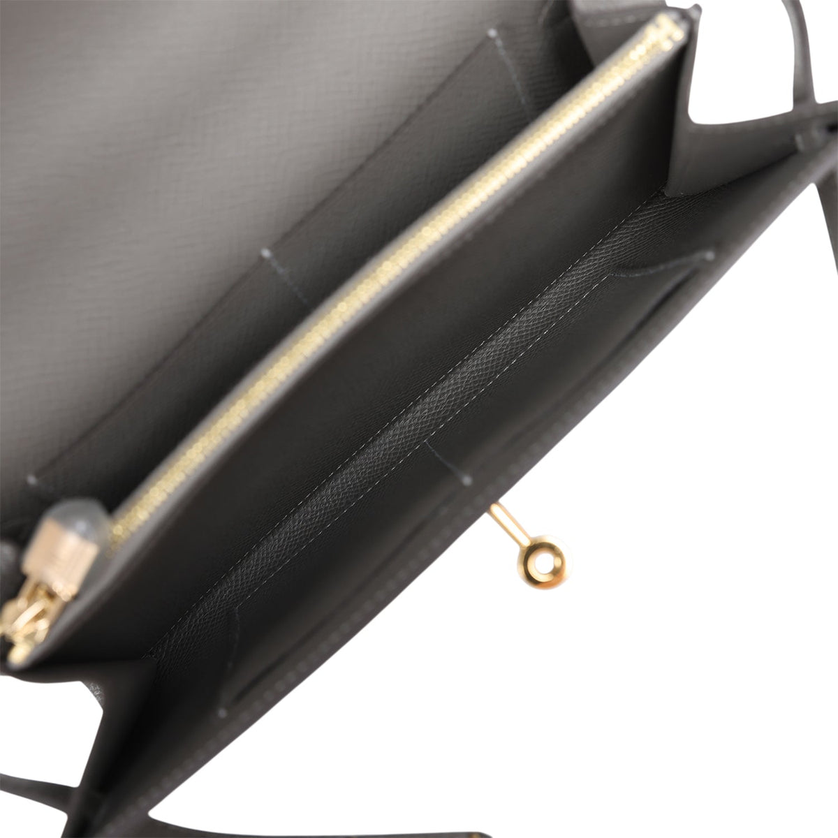 Hermes Kelly Wallet To Go Gris Meyer Epsom Gold Hardware