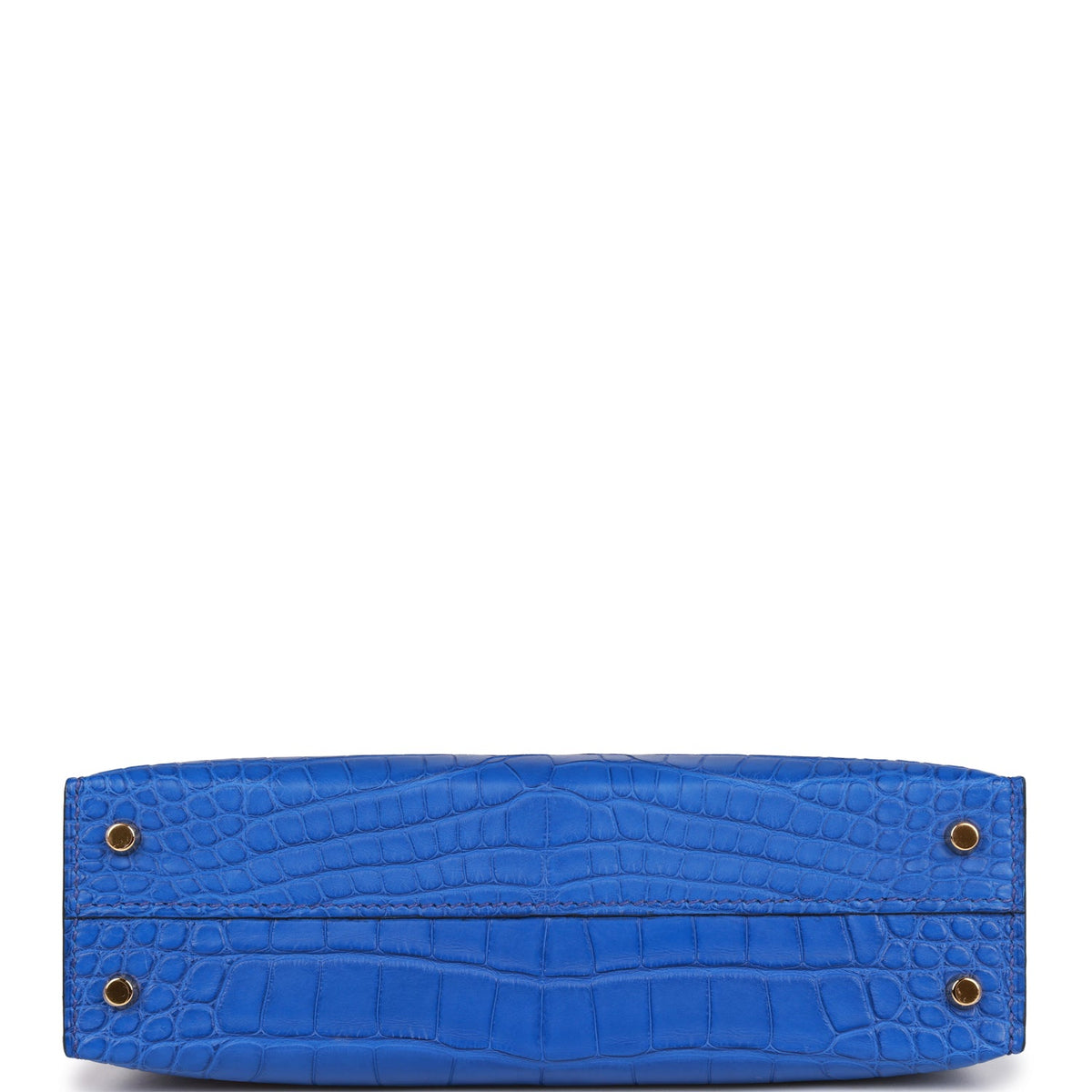 Hermes Kelly Sellier 20 Bleu Royal Matte Alligator Gold Hardware