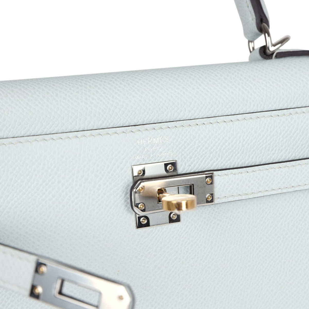 Hermes Kelly Sellier 25 Gris Platine Epsom Electrum Hardware