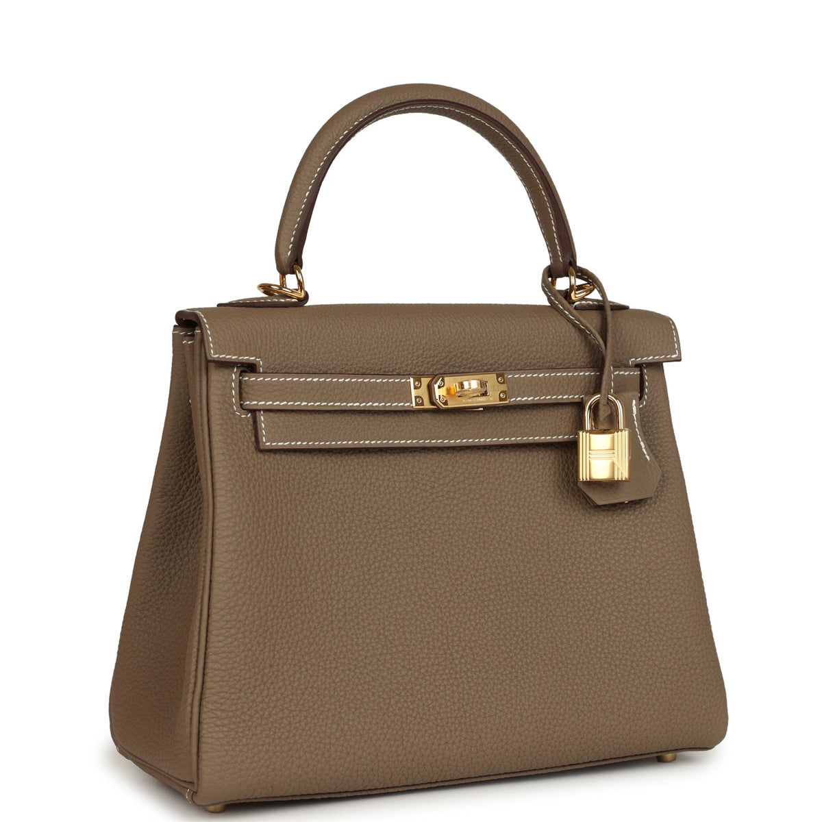 Hermes Kelly Retourne 25 Etoupe Togo Gold Hardware