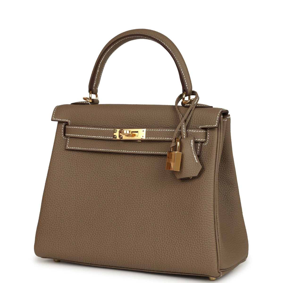 Hermes Kelly Retourne 25 Etoupe Togo Gold Hardware