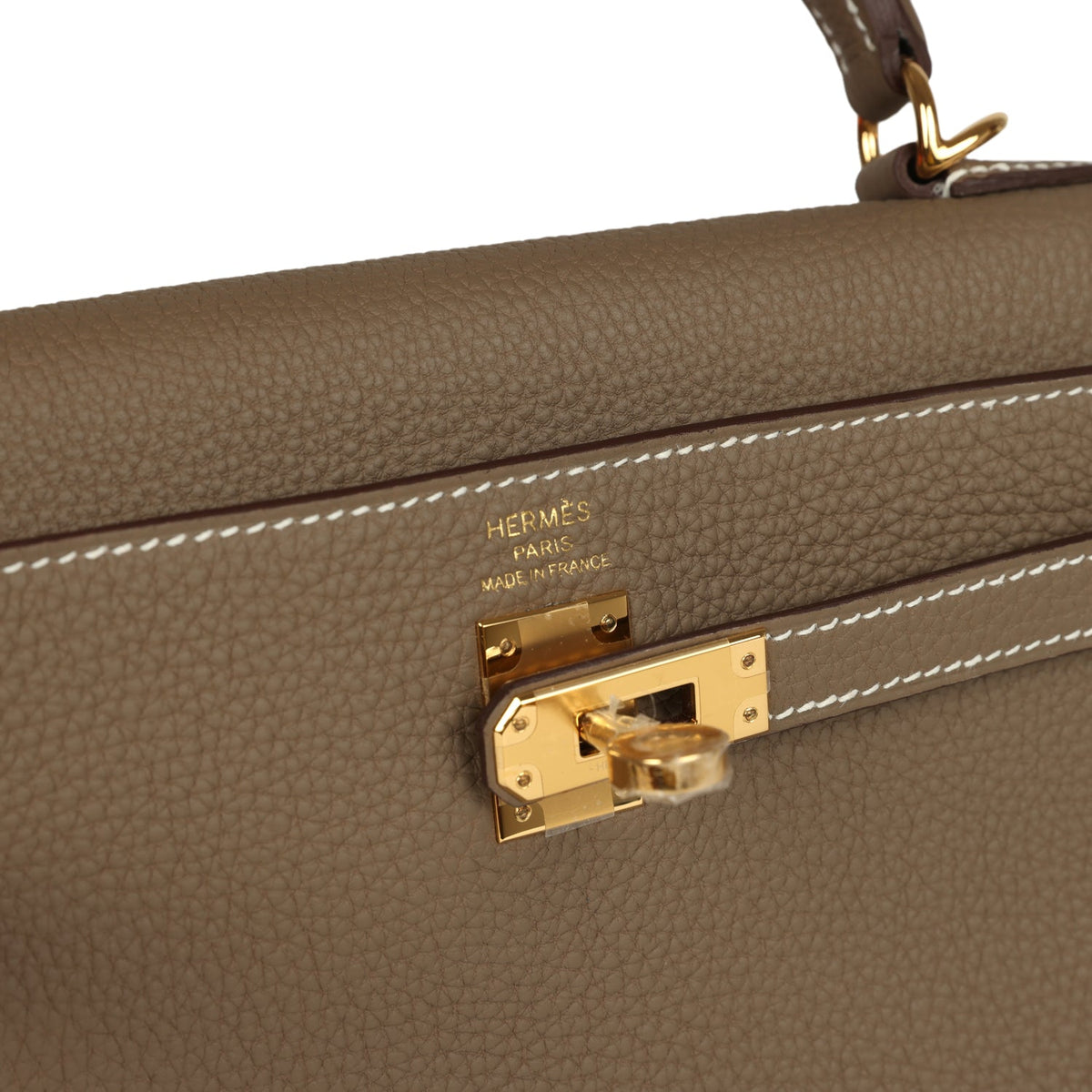 Hermes Kelly Retourne 25 Etoupe Togo Gold Hardware