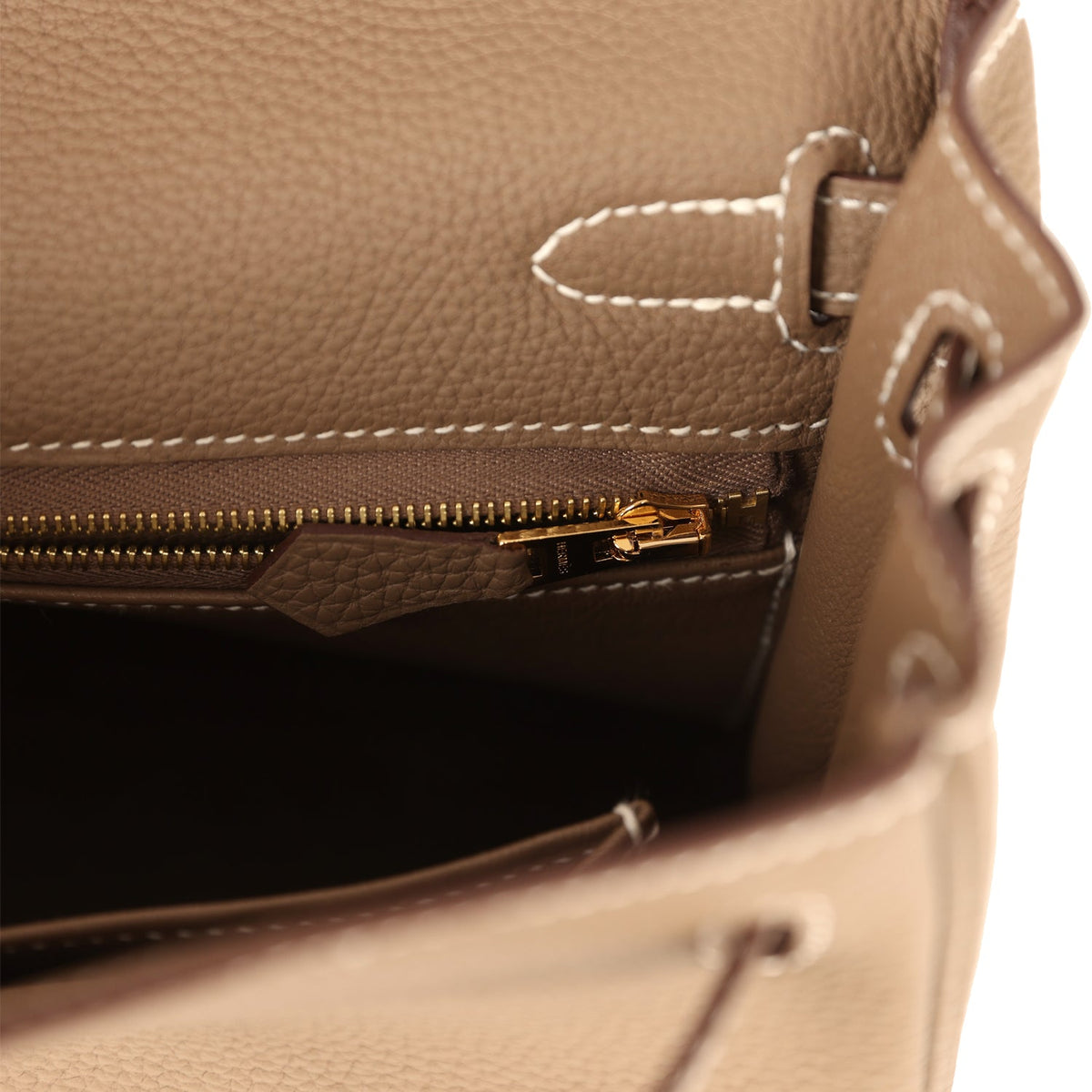 Hermes Kelly Retourne 25 Etoupe Togo Gold Hardware