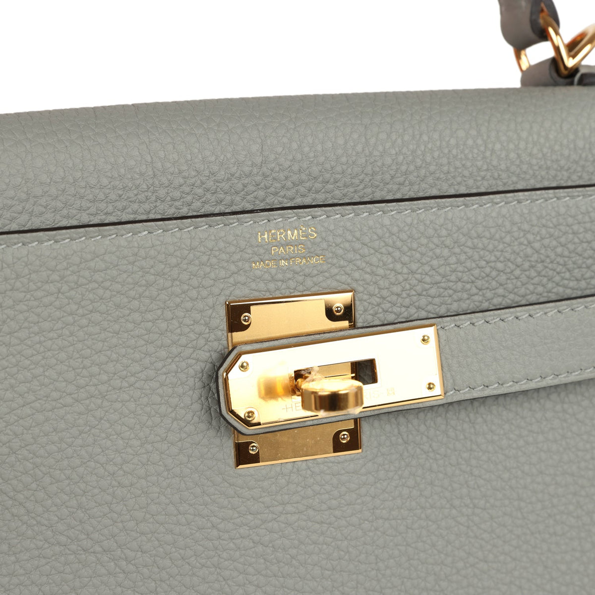 Hermes Kelly Retourne 28 Gris Mouette Togo Gold Hardware