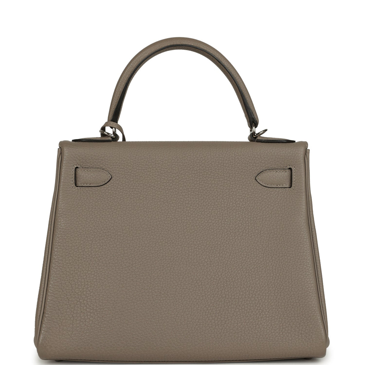Pre-owned Hermes Kelly Retourne 28 Gris Asphalt Togo Palladium Hardware