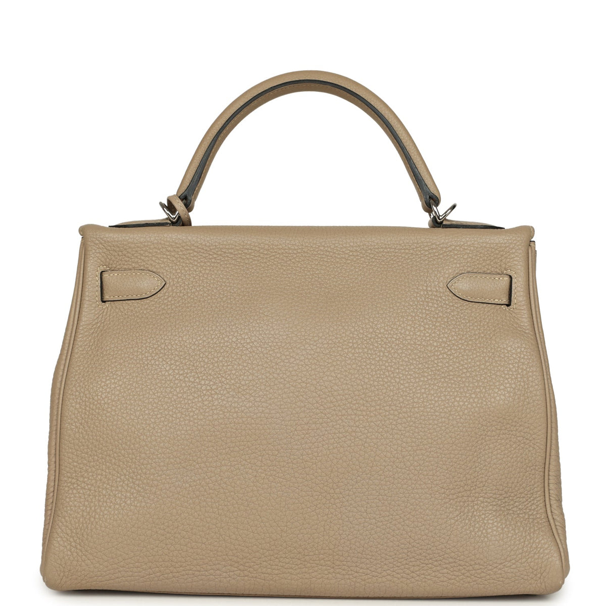 Pre-owned Hermes Kelly Retourne 32 Gris Tourterelle Togo Palladium Hardware