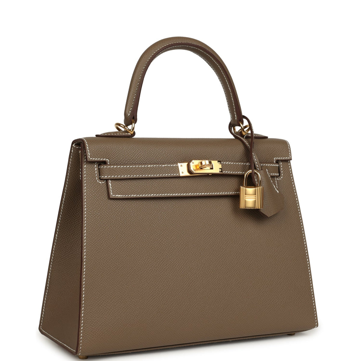 Hermes Kelly Sellier 25 Etoupe Epsom Gold Hardware