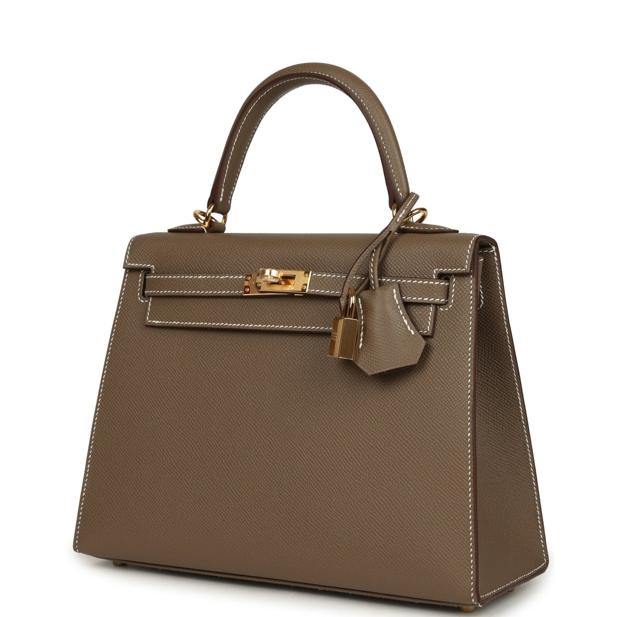 Hermes Kelly Sellier 25 Etoupe Epsom Gold Hardware