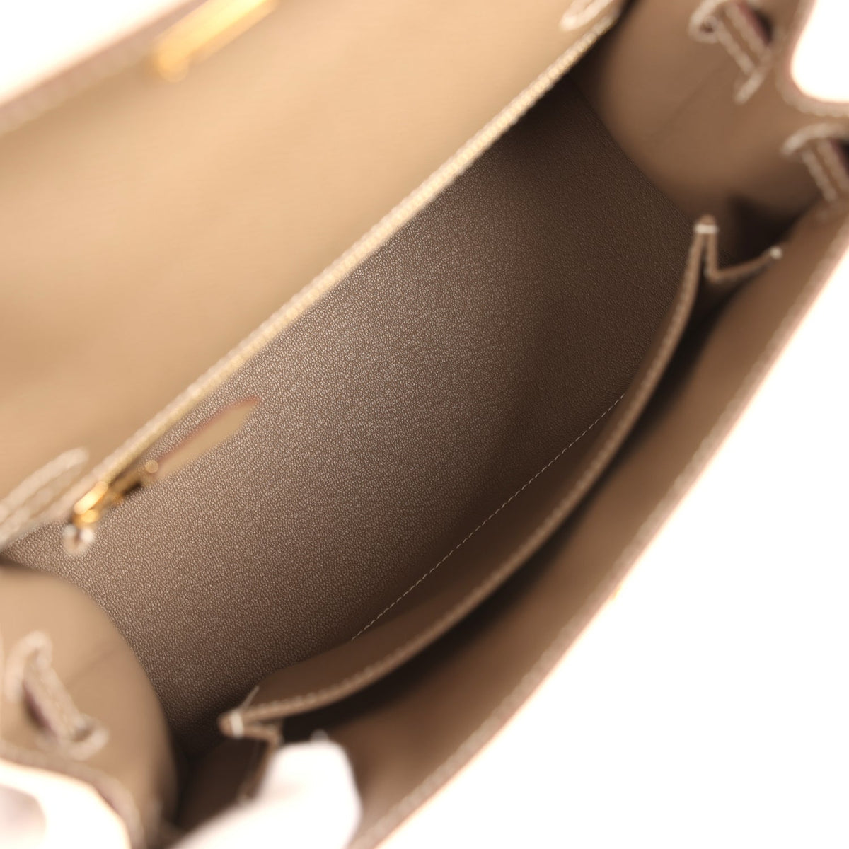 Hermes Kelly Sellier 25 Etoupe Epsom Gold Hardware