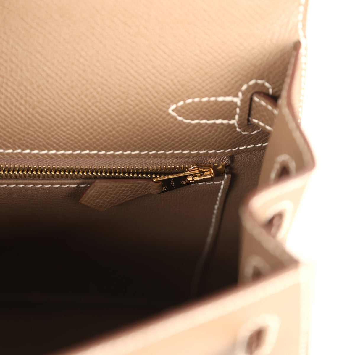 Hermes Kelly Sellier 25 Etoupe Epsom Gold Hardware
