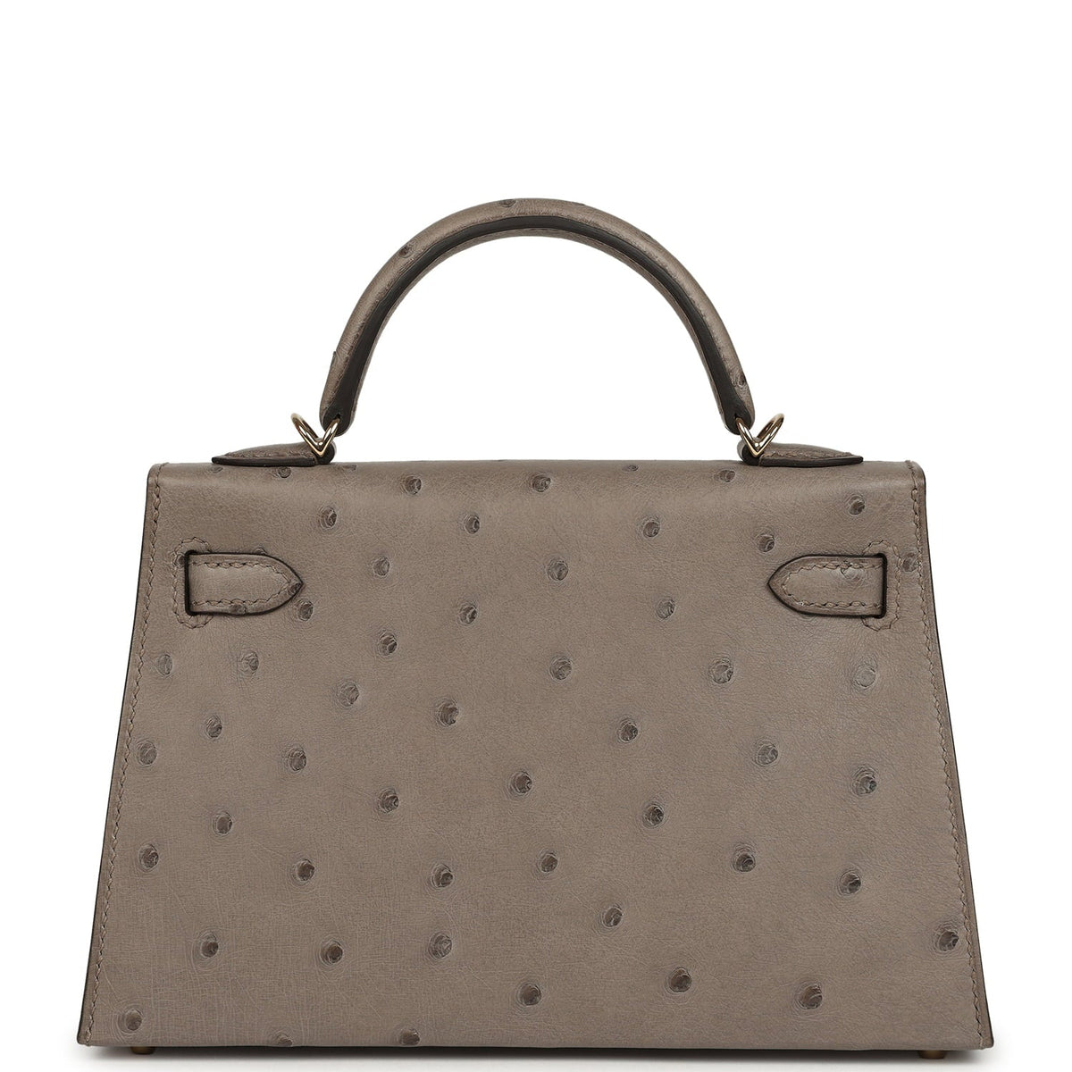 Hermes Special Order (HSS) Kelly Sellier 20 Graphite Verso Ostrich Permabrass Hardware