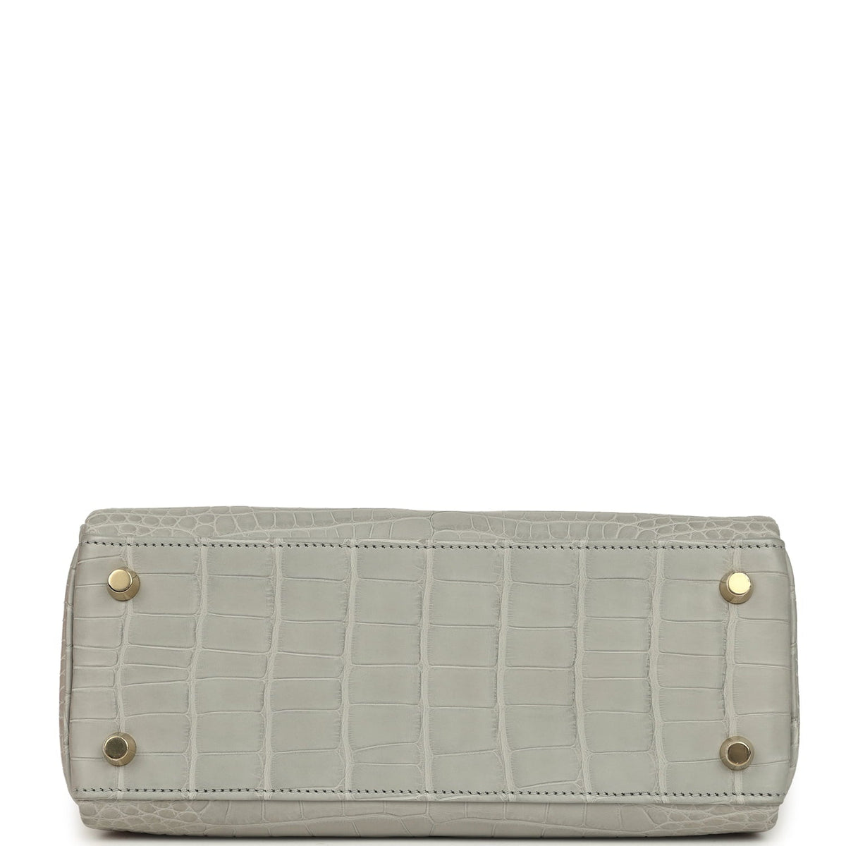 Hermes Kelly Retourne 25 Gris Perle Matte Alligator Gold Hardware