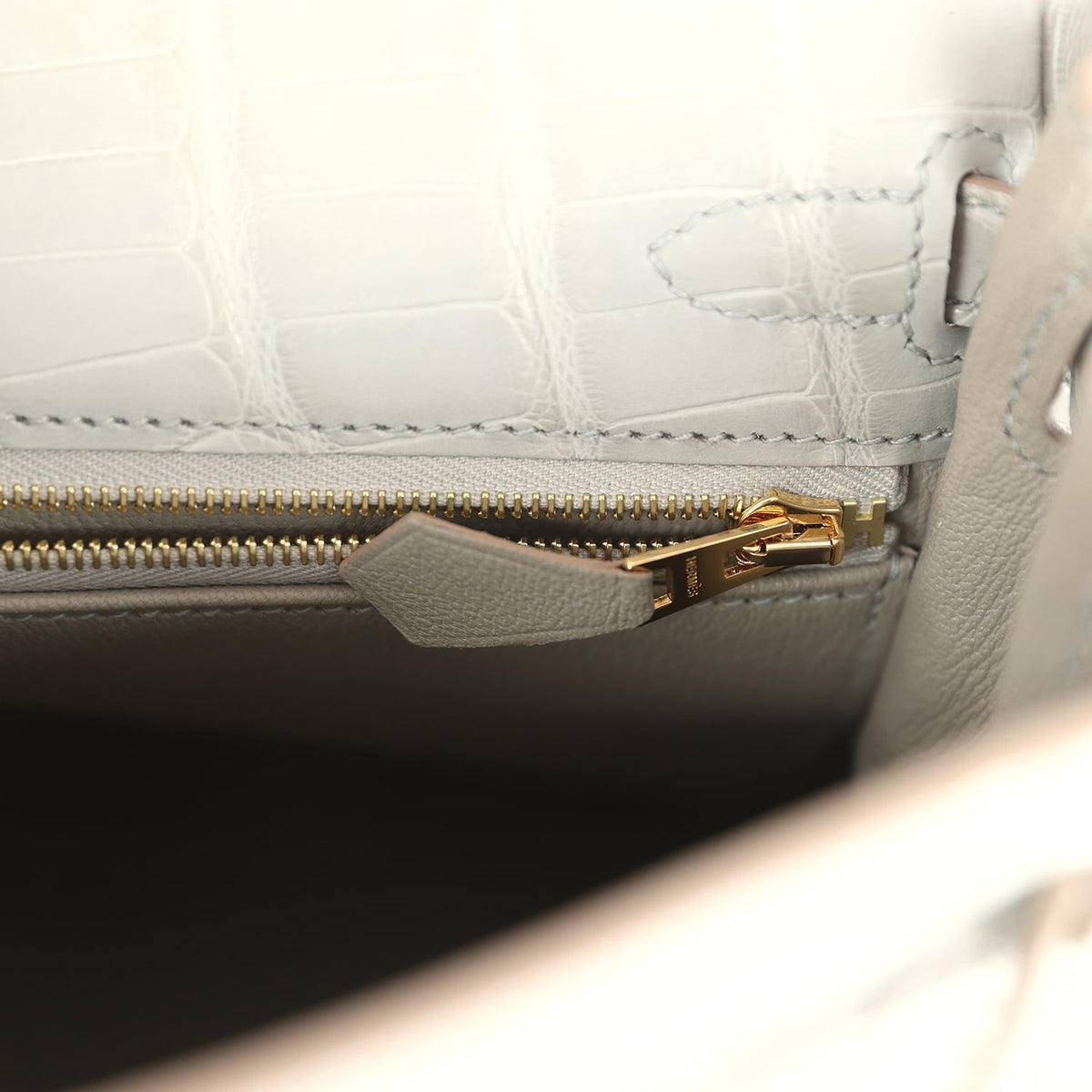 Hermes Kelly Retourne 25 Gris Perle Matte Alligator Gold Hardware