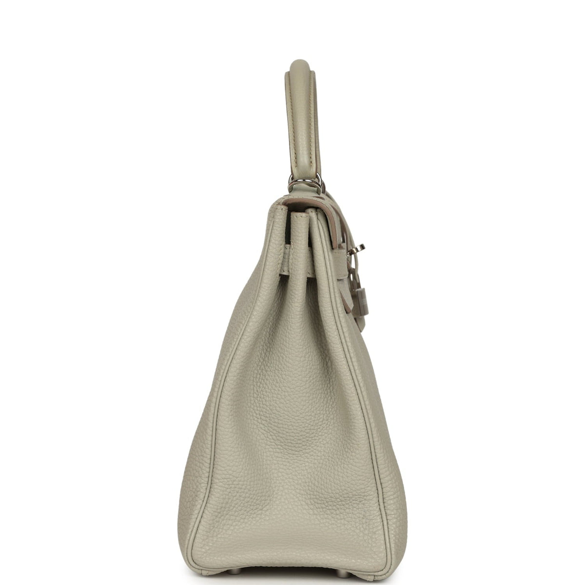 Pre-owned Hermes Kelly Retourne 32 Gris Perle Togo Palladium Hardware
