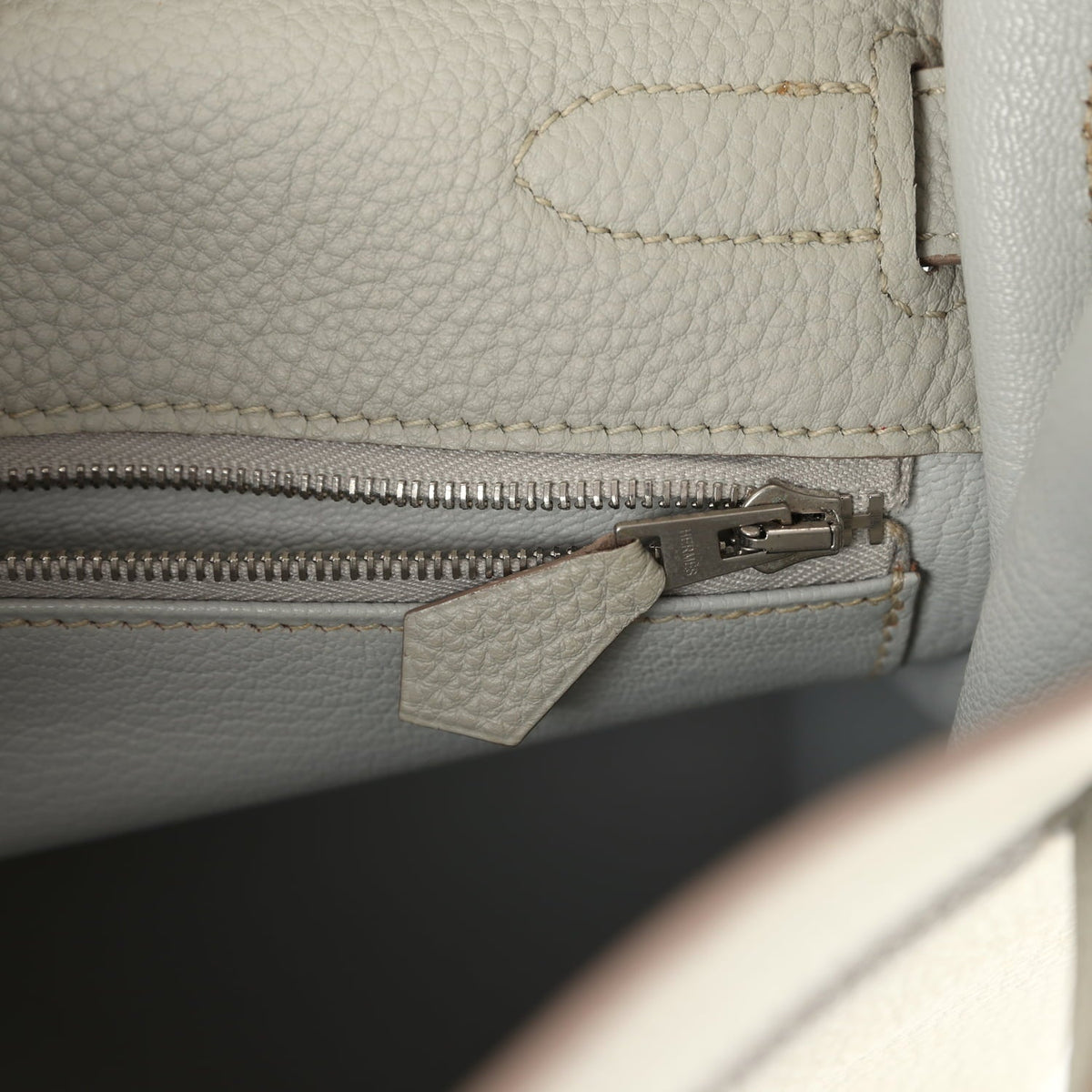 Pre-owned Hermes Kelly Retourne 32 Gris Perle Togo Palladium Hardware