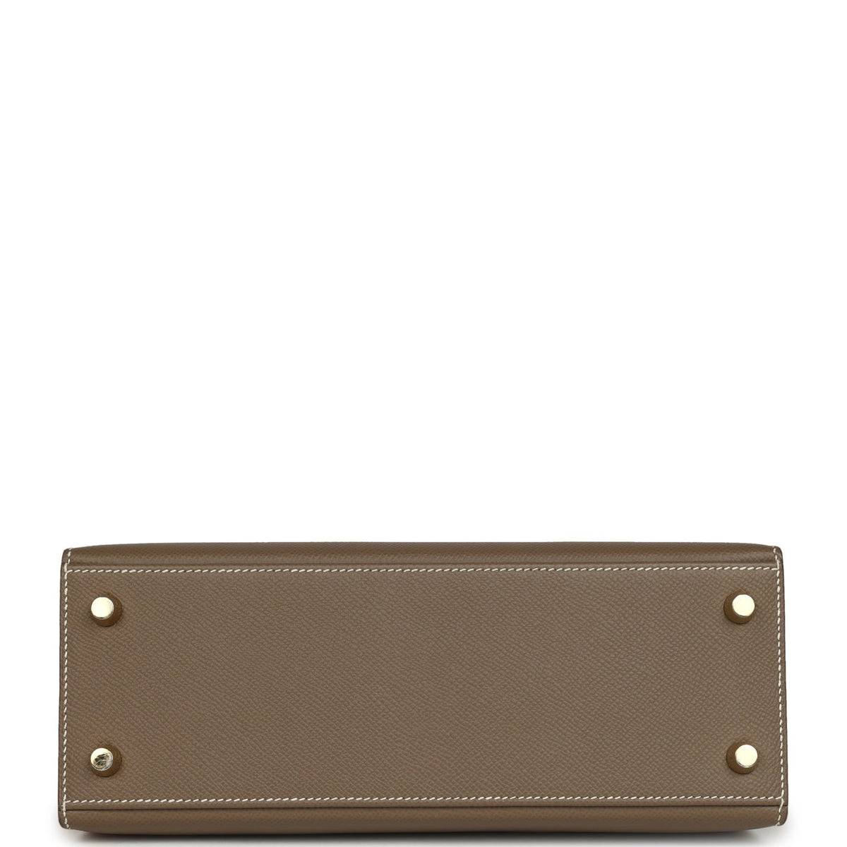 Pre-owned Hermes Kelly Sellier 25 Etoupe Epsom Gold Hardware