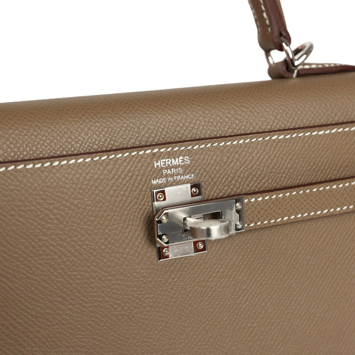 Hermes Kelly Sellier 25 Etoupe Epsom Palladium Hardware