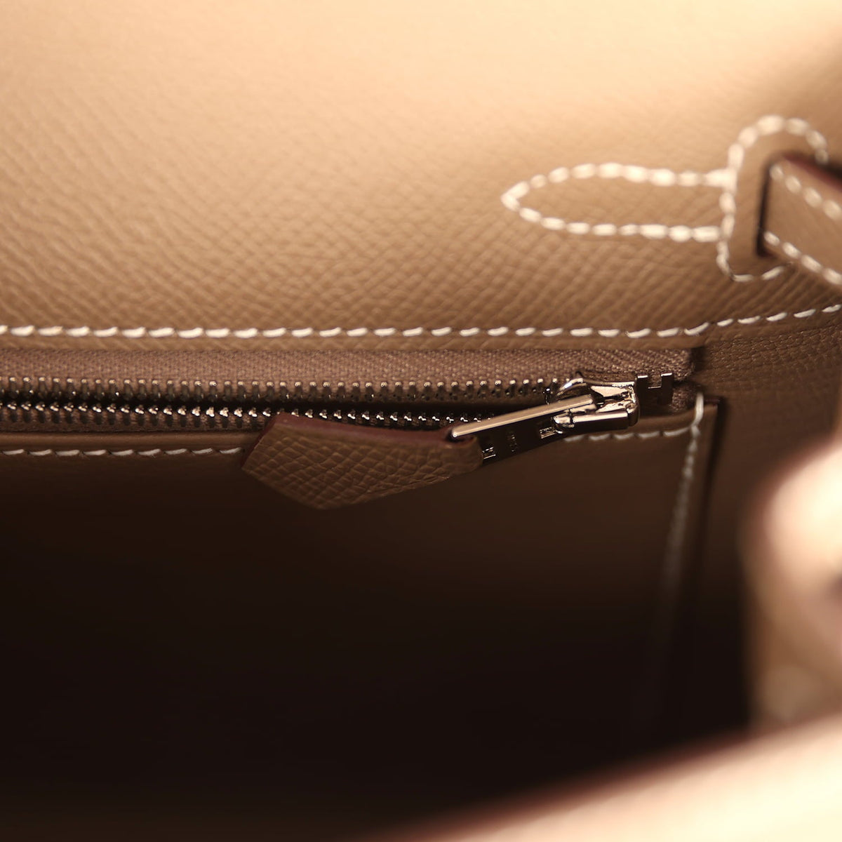 Hermes Kelly Sellier 25 Etoupe Epsom Palladium Hardware