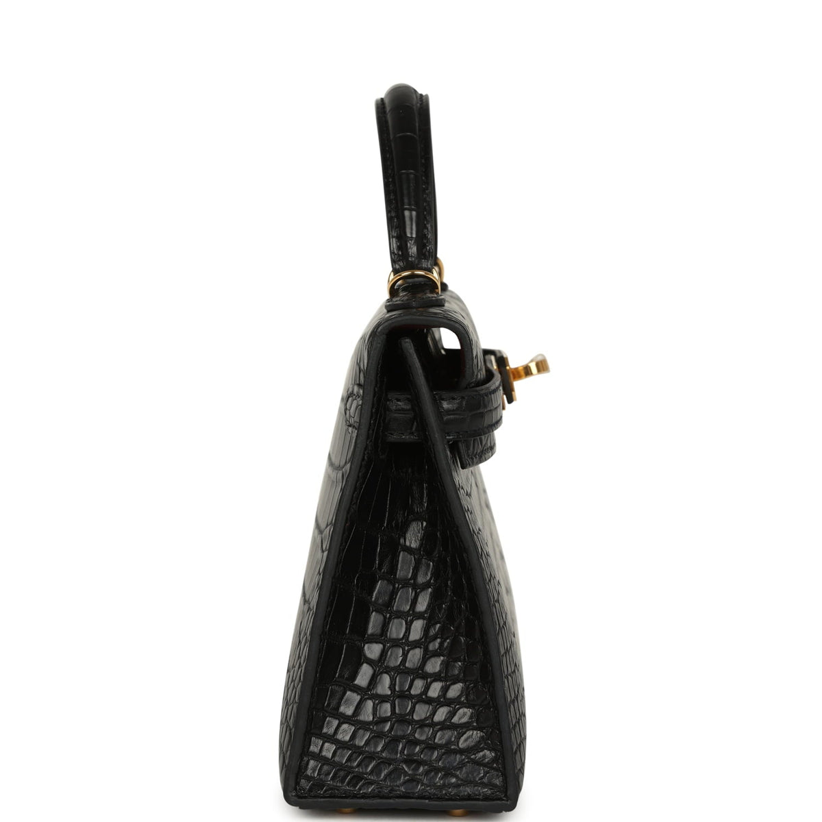 Hermes Special Order (HSS) Kelly Sellier 20 Black Verso Matte Alligator Gold Hardware