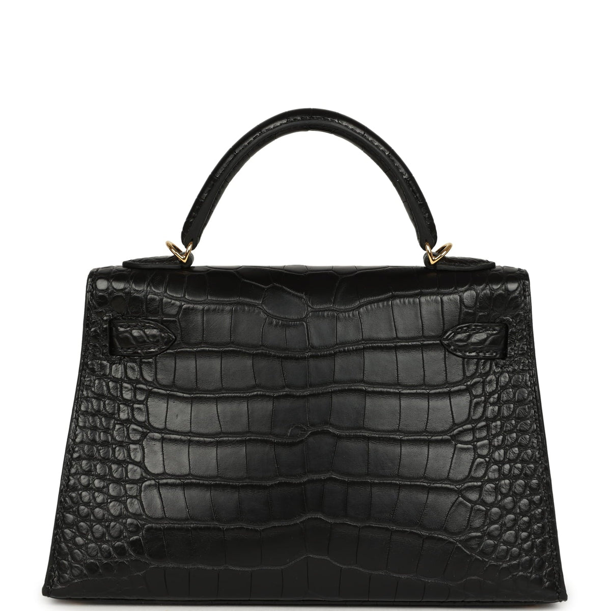 Hermes Special Order (HSS) Kelly Sellier 20 Black Verso Matte Alligator Gold Hardware