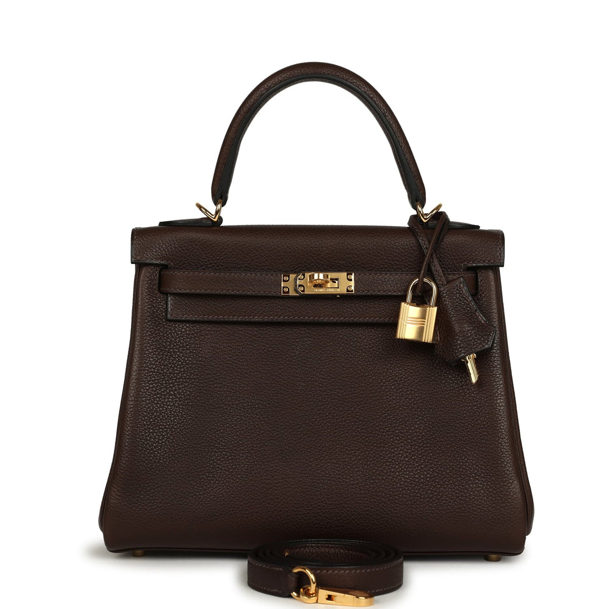 Hermes Kelly Retourne 25 Ebene Barenia Faubourg Gold Hardware