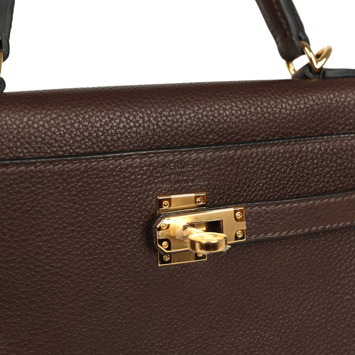 Hermes Kelly Retourne 25 Ebene Barenia Faubourg Gold Hardware