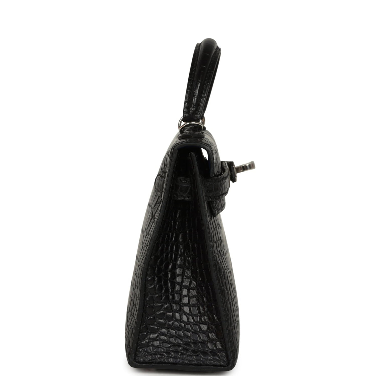 Hermes Special Order (HSS) Kelly Sellier 20 Black Verso Matte Alligator Palladium Hardware