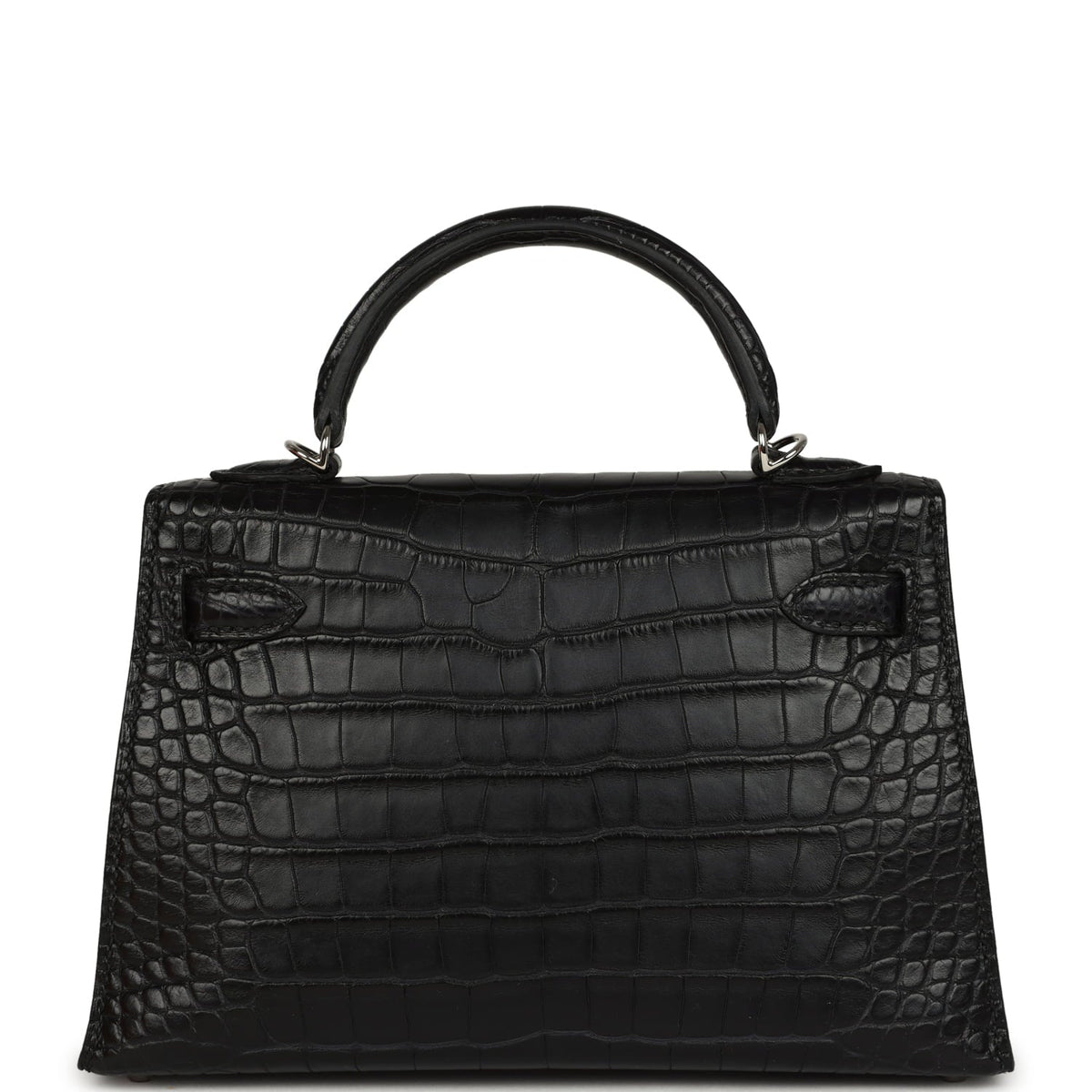 Hermes Special Order (HSS) Kelly Sellier 20 Black Verso Matte Alligator Palladium Hardware