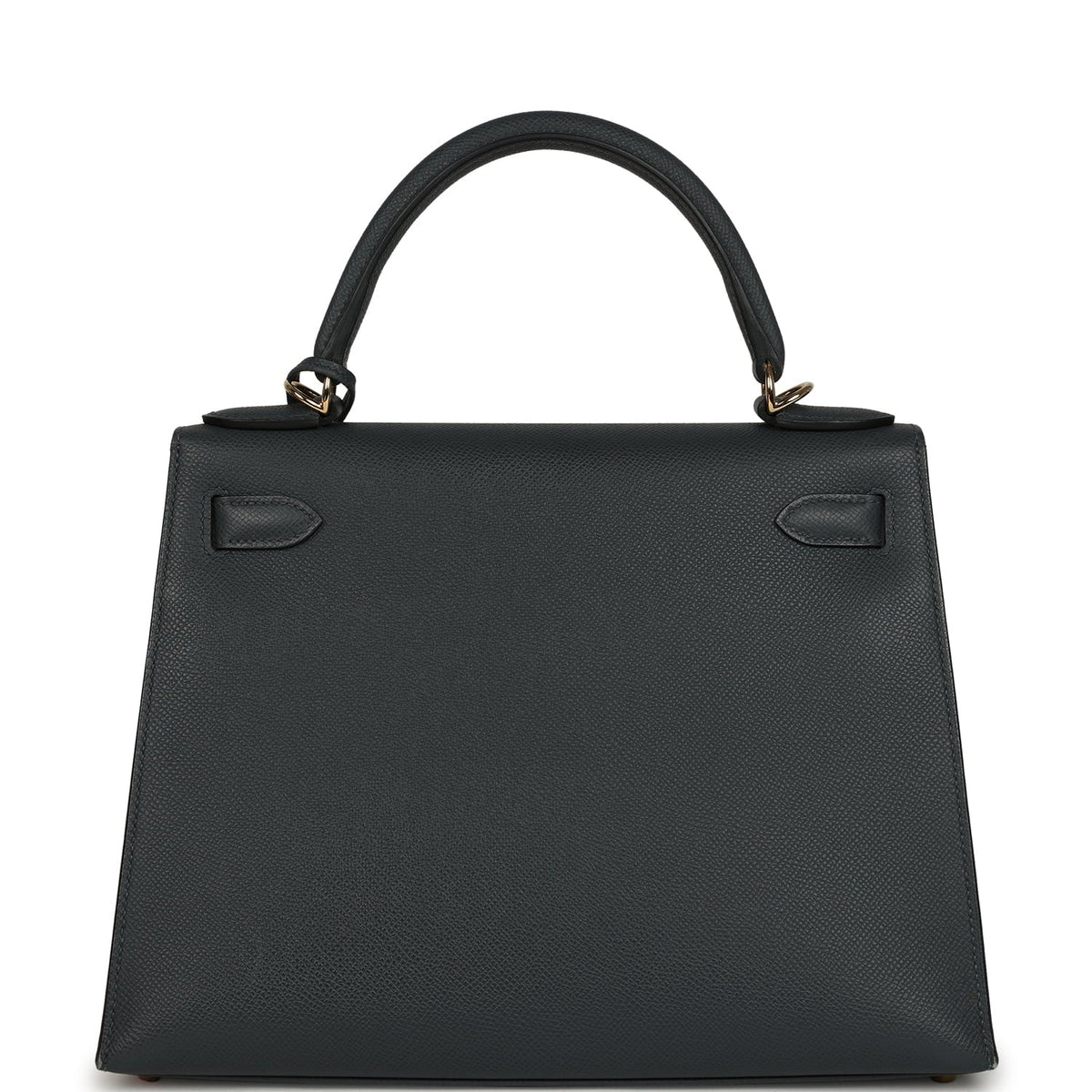 Pre-owned Hermes Kelly Sellier 28 Gris Misty Epsom Permabrass Hardware