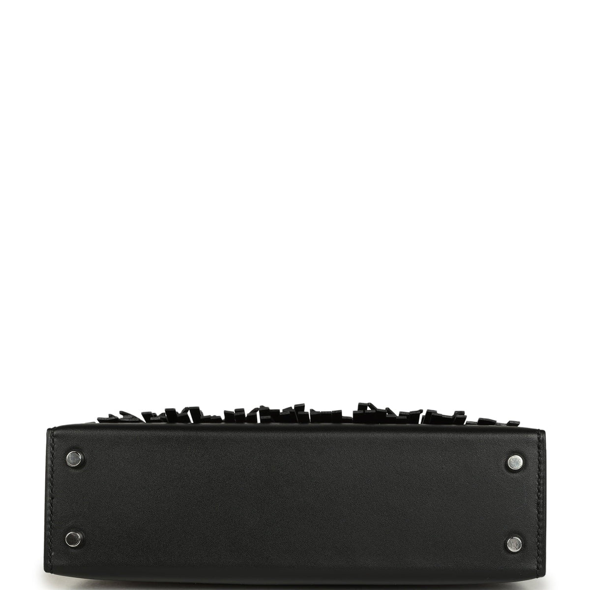 Hermes Kelly Sellier 20 "Pampilles" Black Tadelakt and Sombrero Palladium Hardware