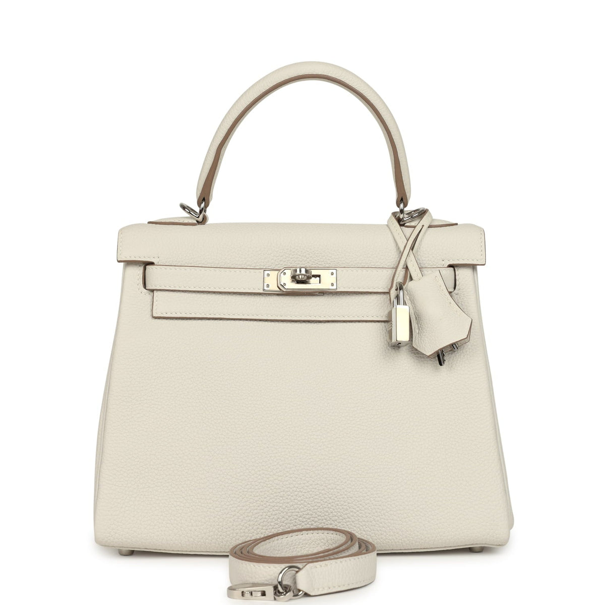 Hermes Kelly Retourne 25 Gris Pale Togo Palladium Hardware