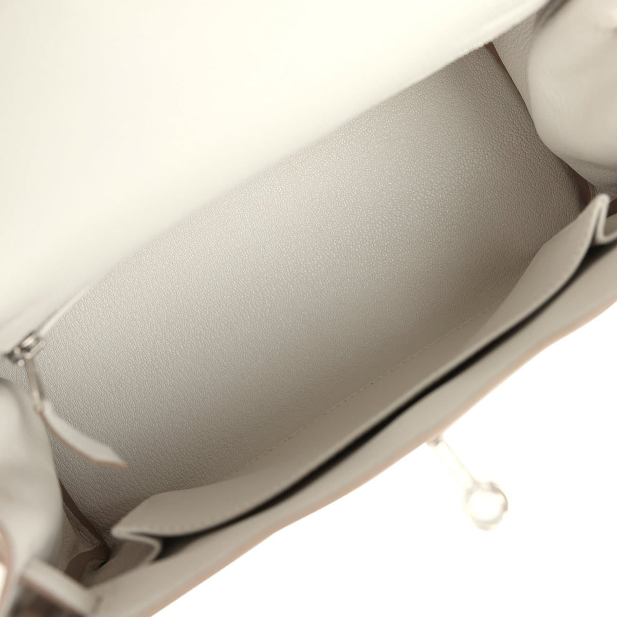 Hermes Kelly Retourne 25 Gris Pale Togo Palladium Hardware