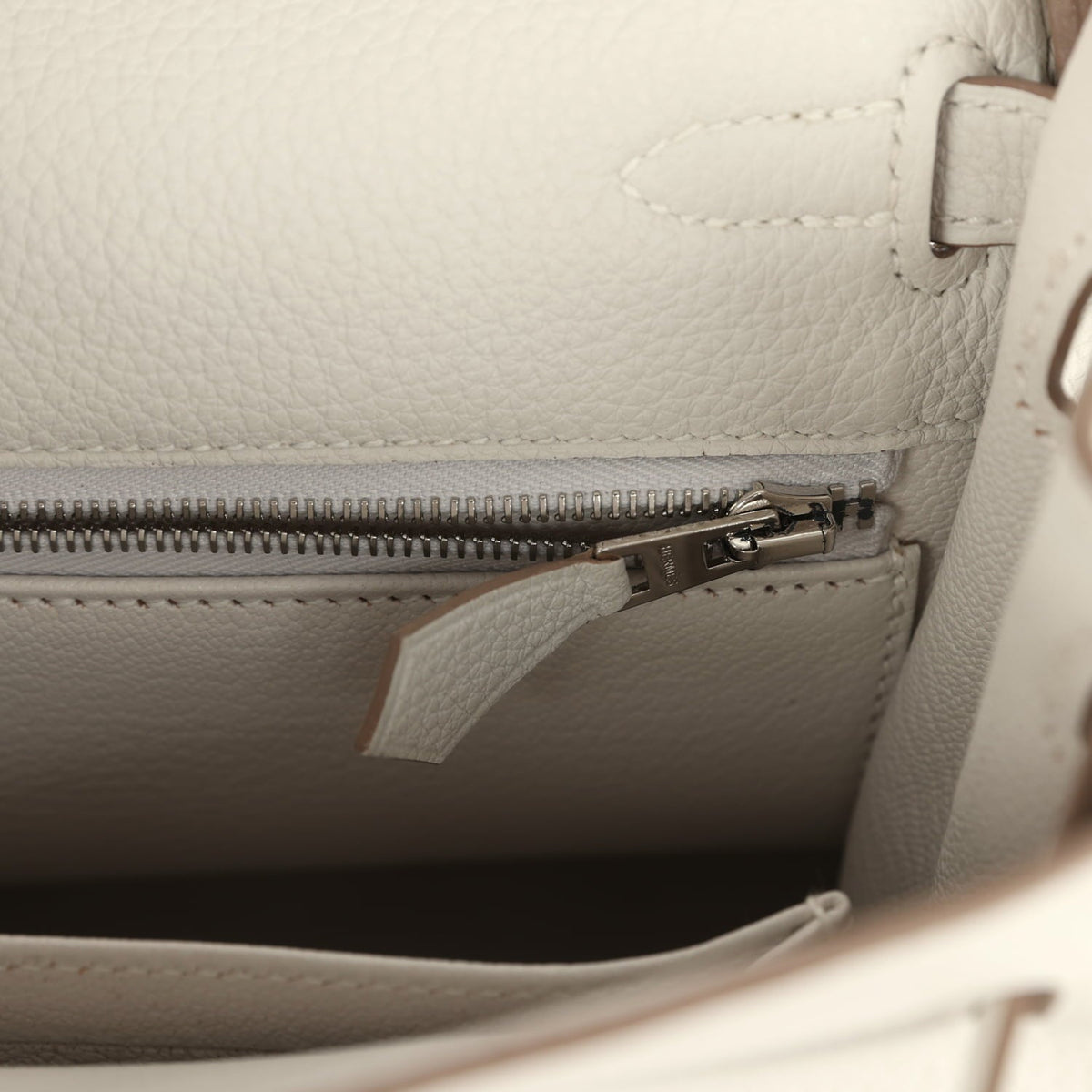 Hermes Kelly Retourne 25 Gris Pale Togo Palladium Hardware