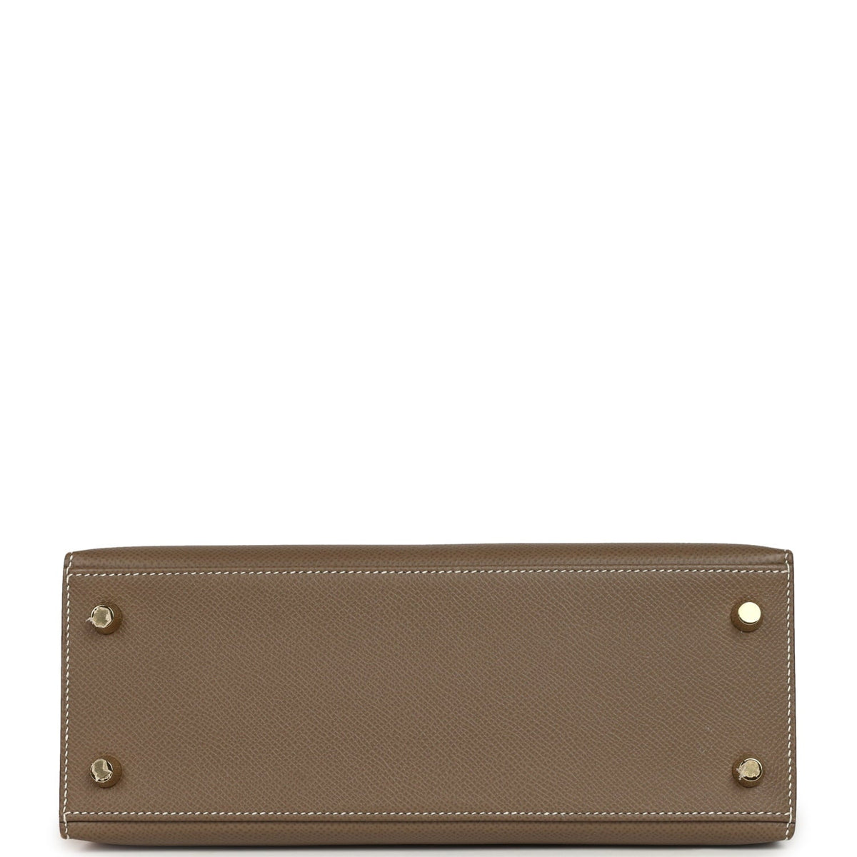 Pre-owned Hermes Kelly Sellier 25 Etoupe Epsom Gold Hardware