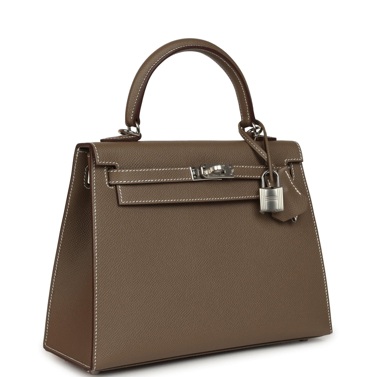 Hermes Kelly Sellier 25 Etoupe Epsom Palladium Hardware