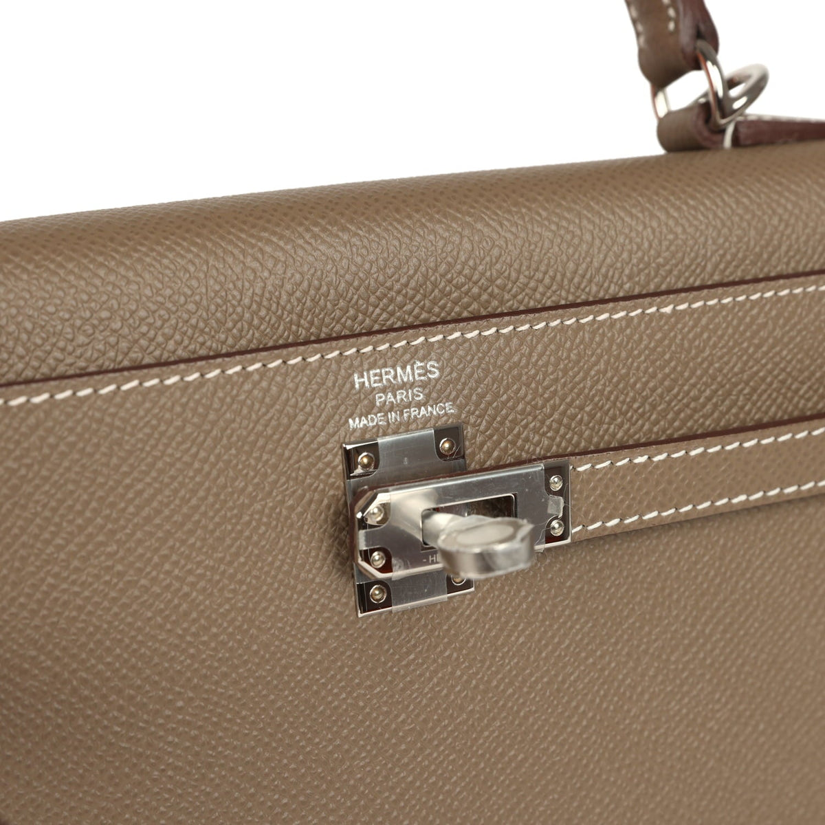 Hermes Kelly Sellier 25 Etoupe Epsom Palladium Hardware