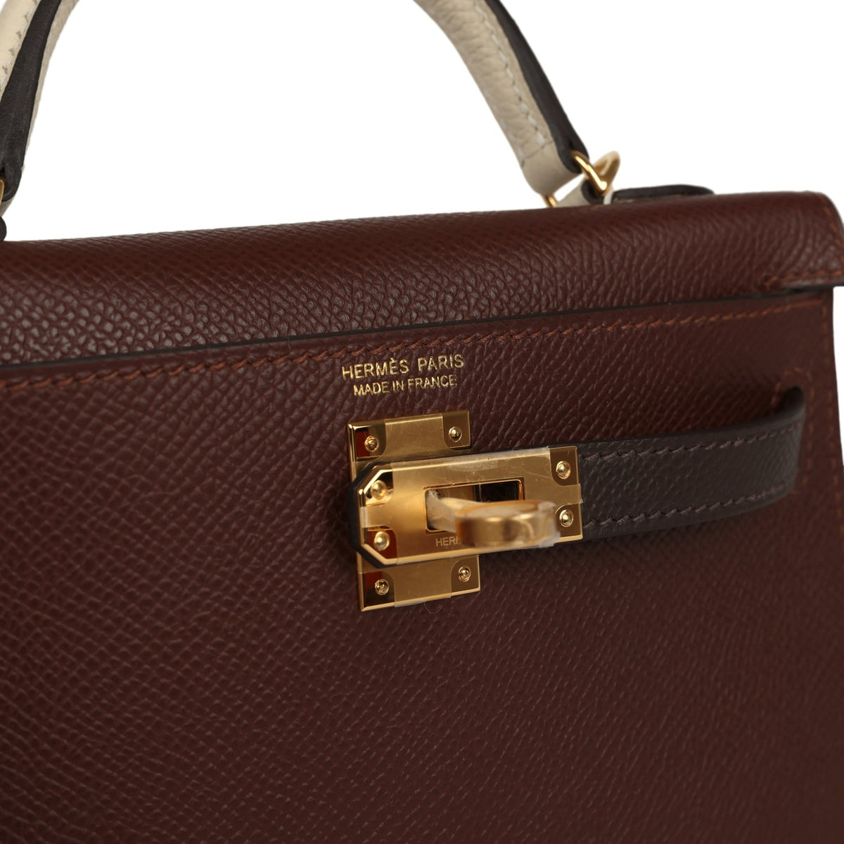 Hermes Kelly Sellier 20 Tri-color Terre, Ebene, Craie Epsom Gold Hardware