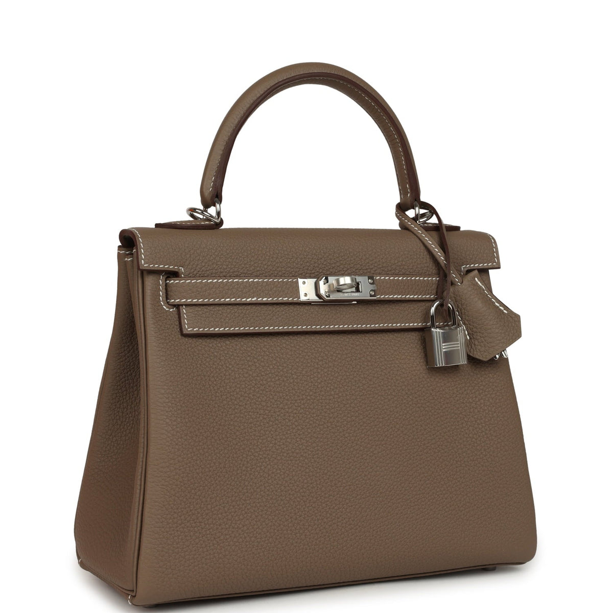Hermes Kelly Retourne 25 Etoupe Togo Palladium Hardware