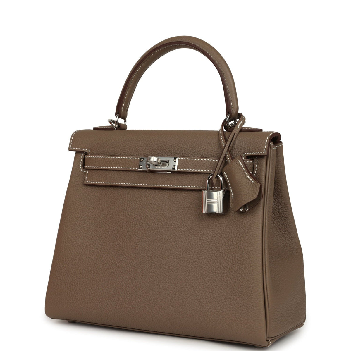 Hermes Kelly Retourne 25 Etoupe Togo Palladium Hardware