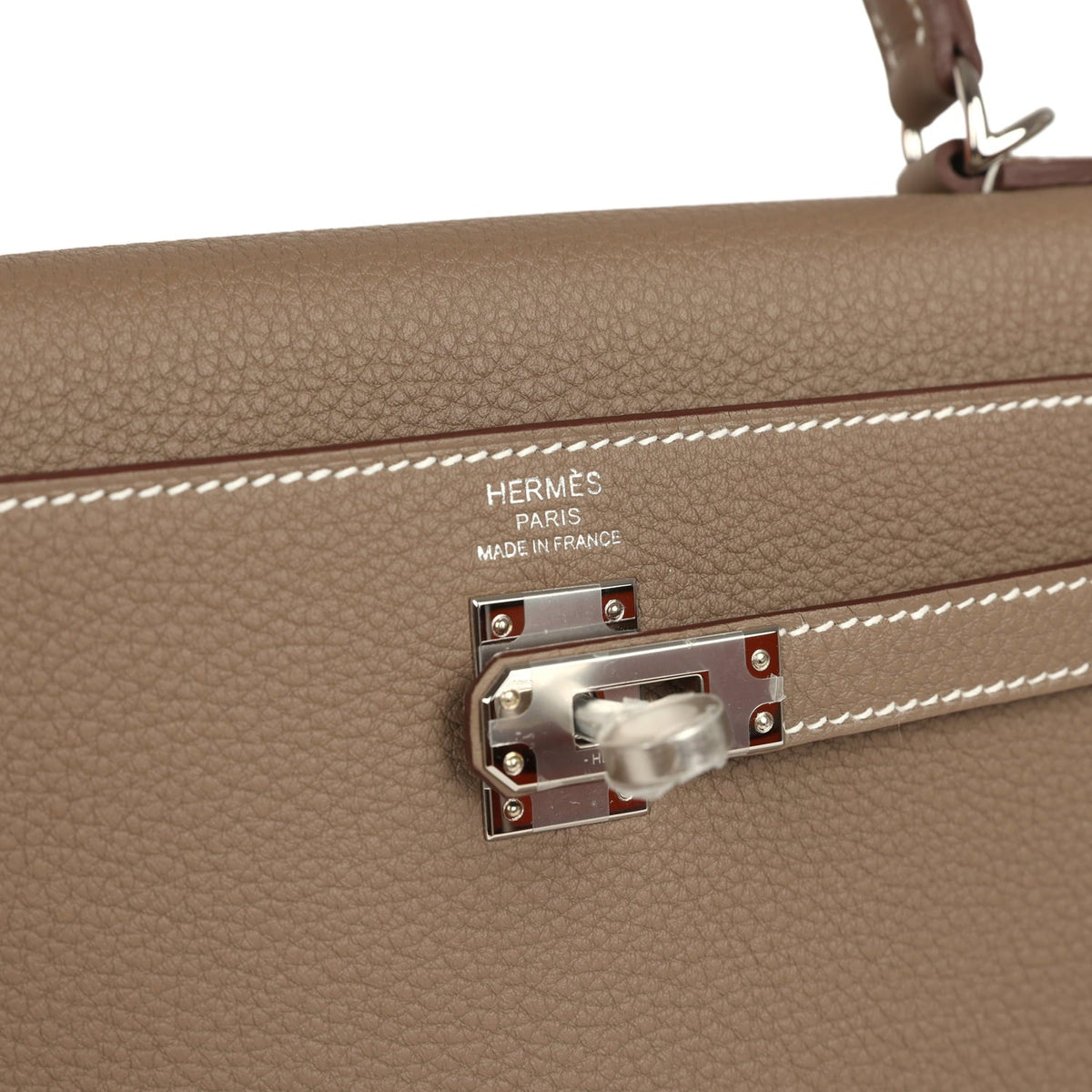 Hermes Kelly Retourne 25 Etoupe Togo Palladium Hardware