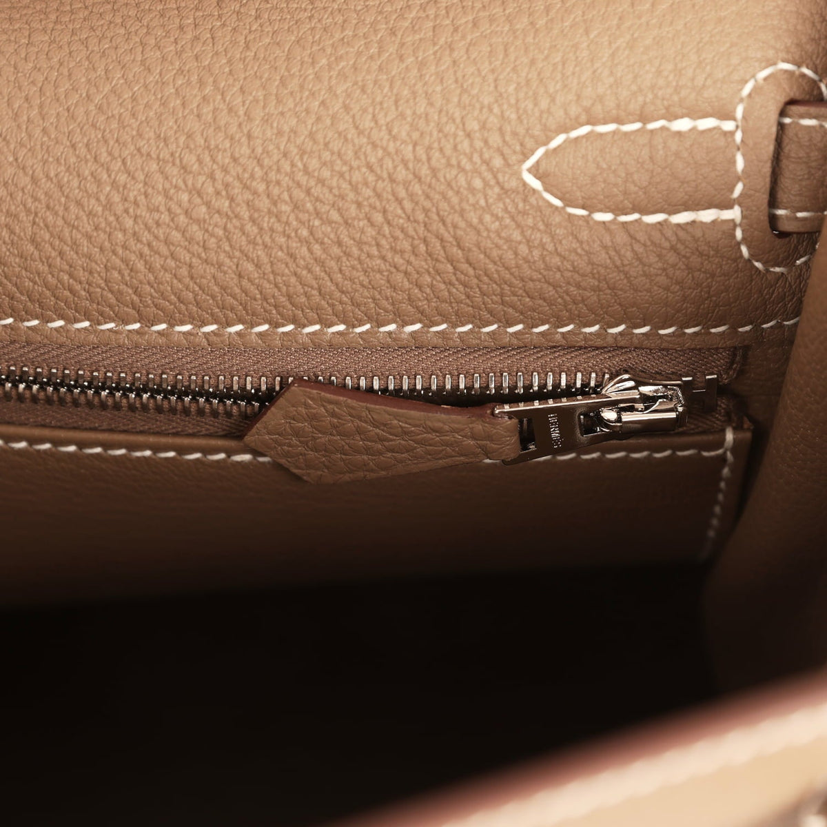 Hermes Kelly Retourne 25 Etoupe Togo Palladium Hardware