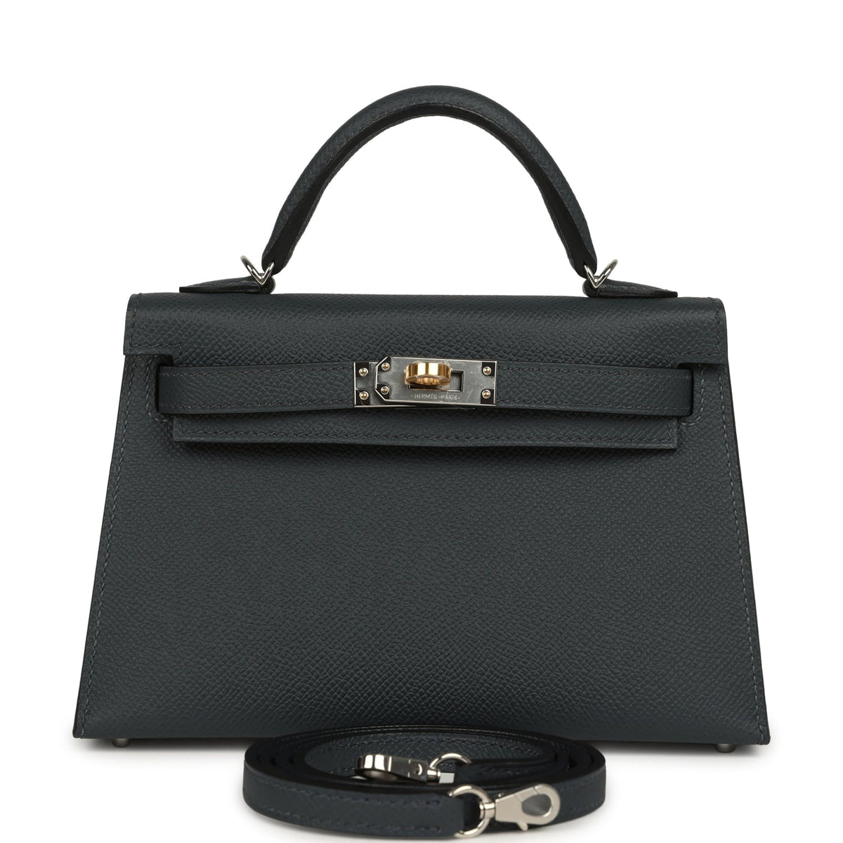Hermes Kelly Sellier 20 Gris Misty Epsom Electrum Hardware