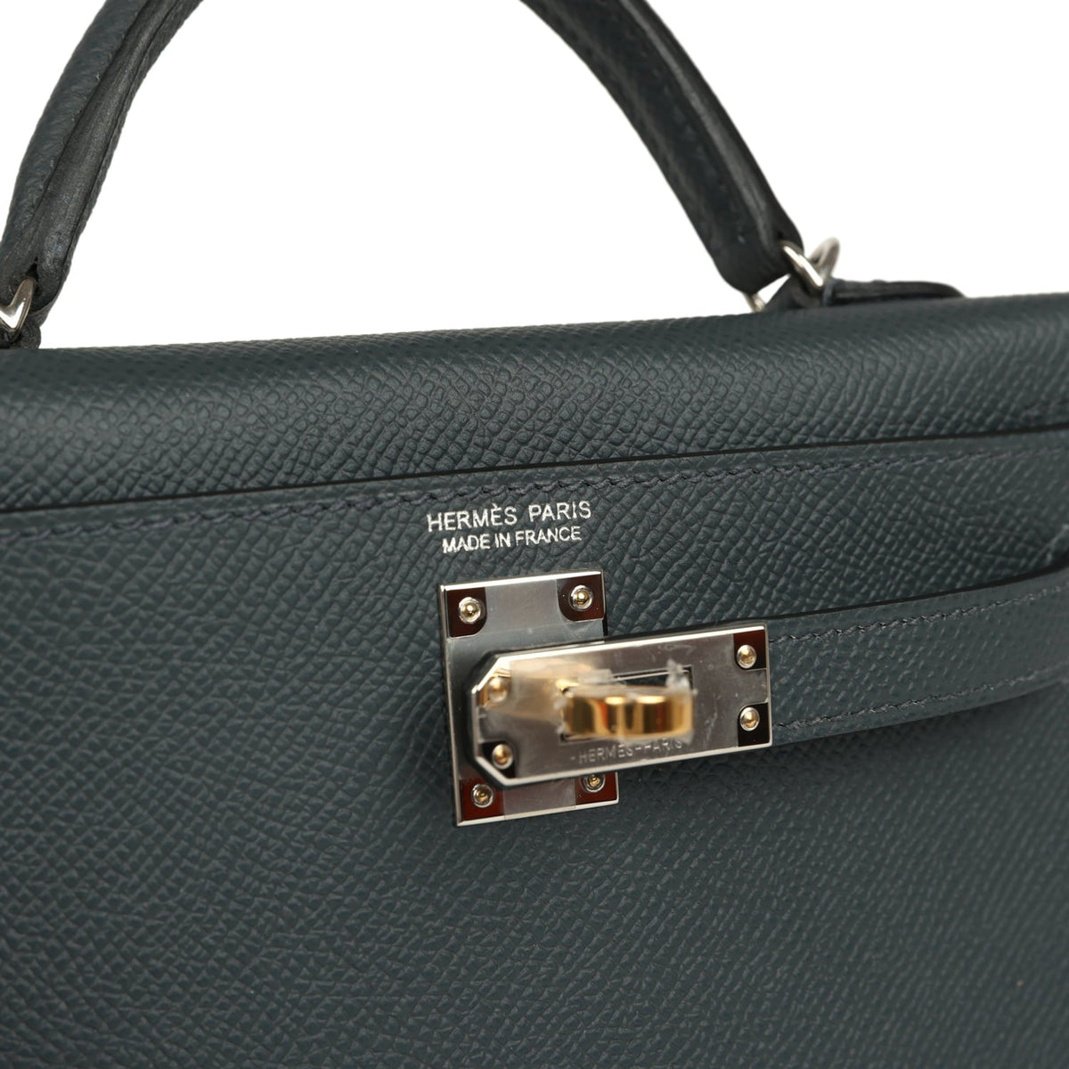 Hermes Kelly Sellier 20 Gris Misty Epsom Electrum Hardware