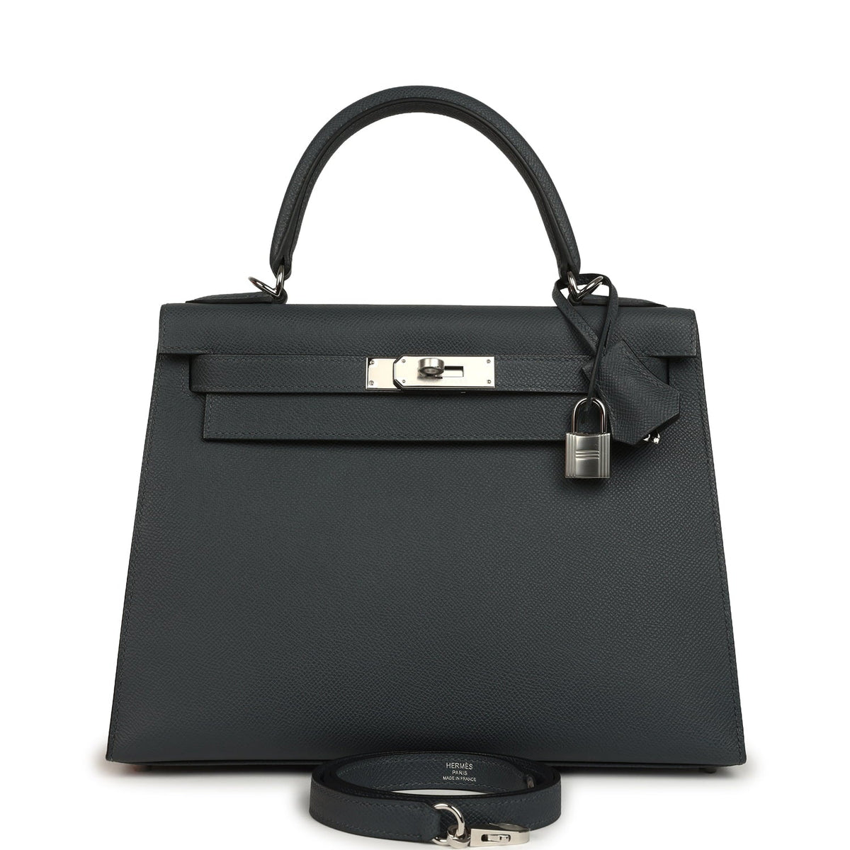 Hermes Kelly Sellier 28 Gris Misty Epsom Palladium Hardware