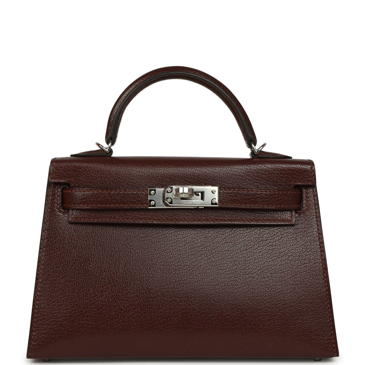 Hermes "Clou De Coeur" Kelly Sellier 20 Terre Chevre Chamkila Palladium Hardware