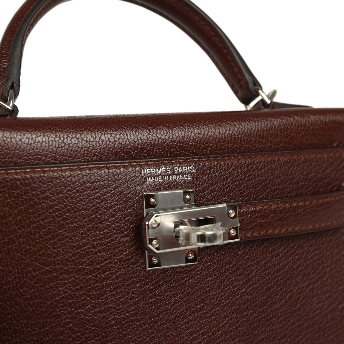 Hermes "Clou De Coeur" Kelly Sellier 20 Terre Chevre Chamkila Palladium Hardware