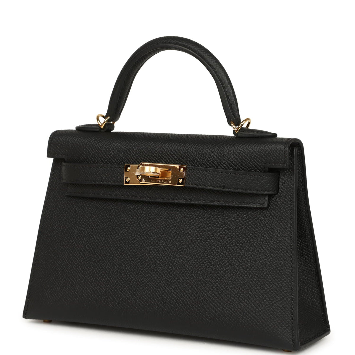 Hermes Kelly Sellier 20 Black Epsom Gold Hardware